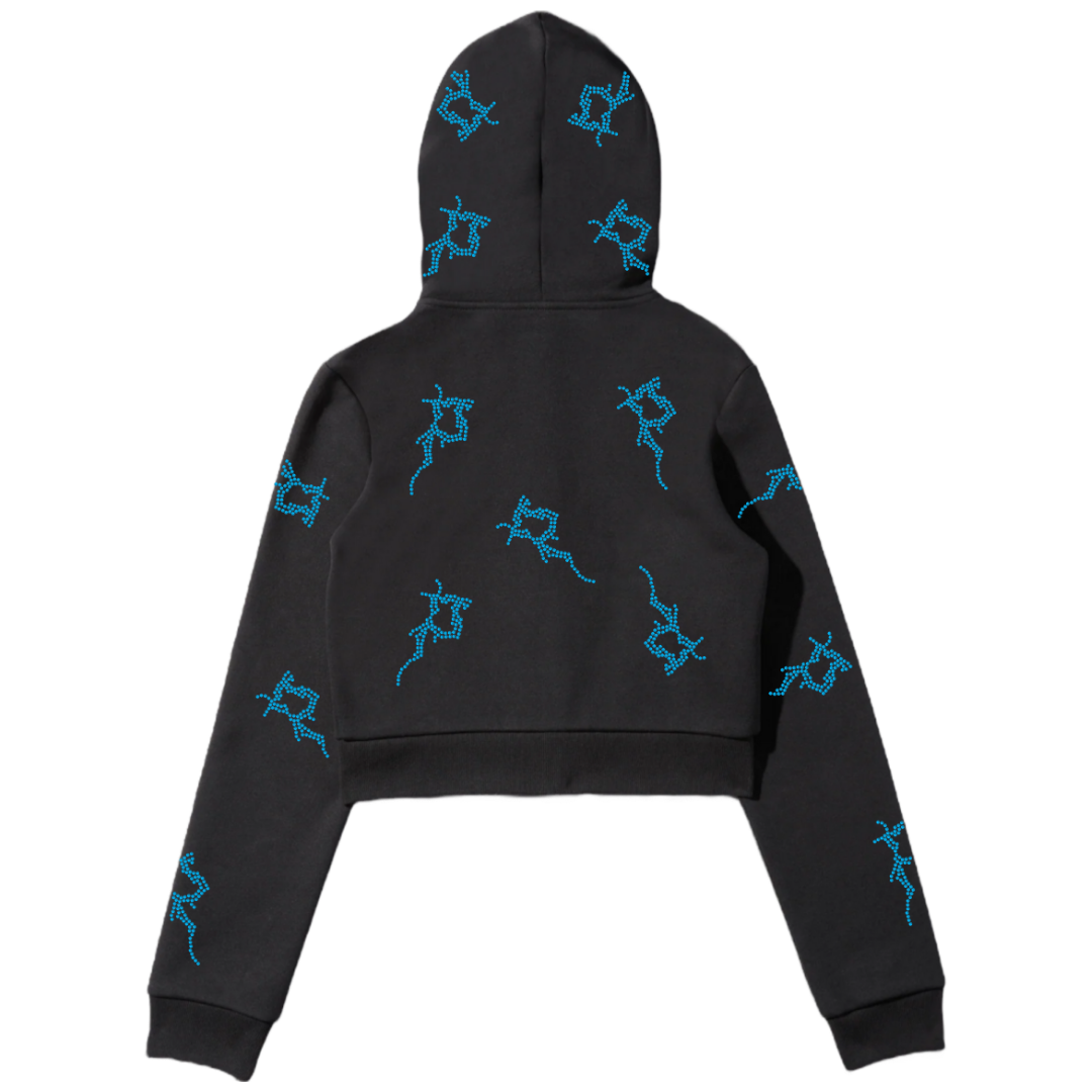 Black Cropped P Full Zip