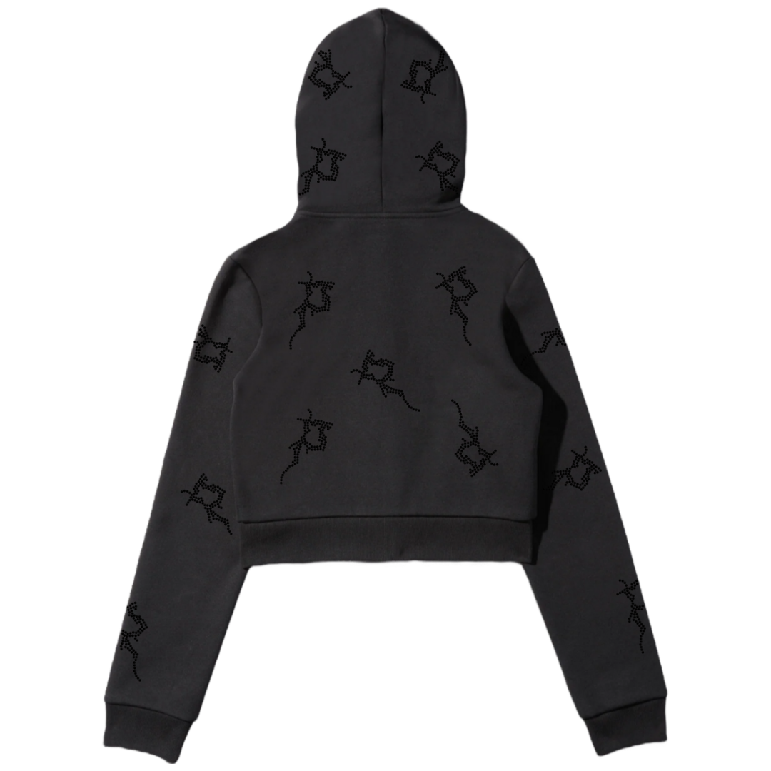 Black Cropped P Full Zip