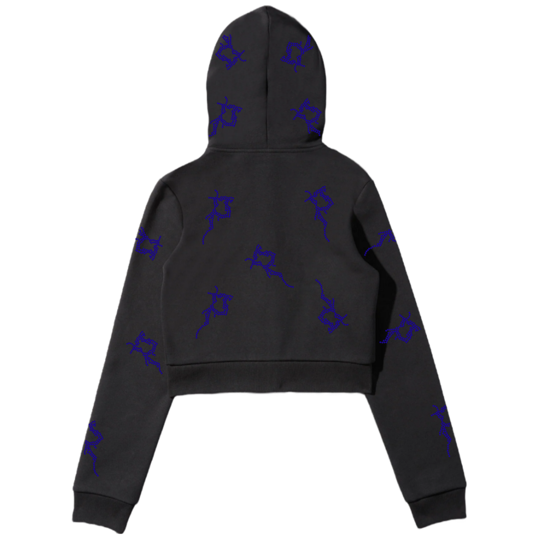 Black Cropped P Full Zip