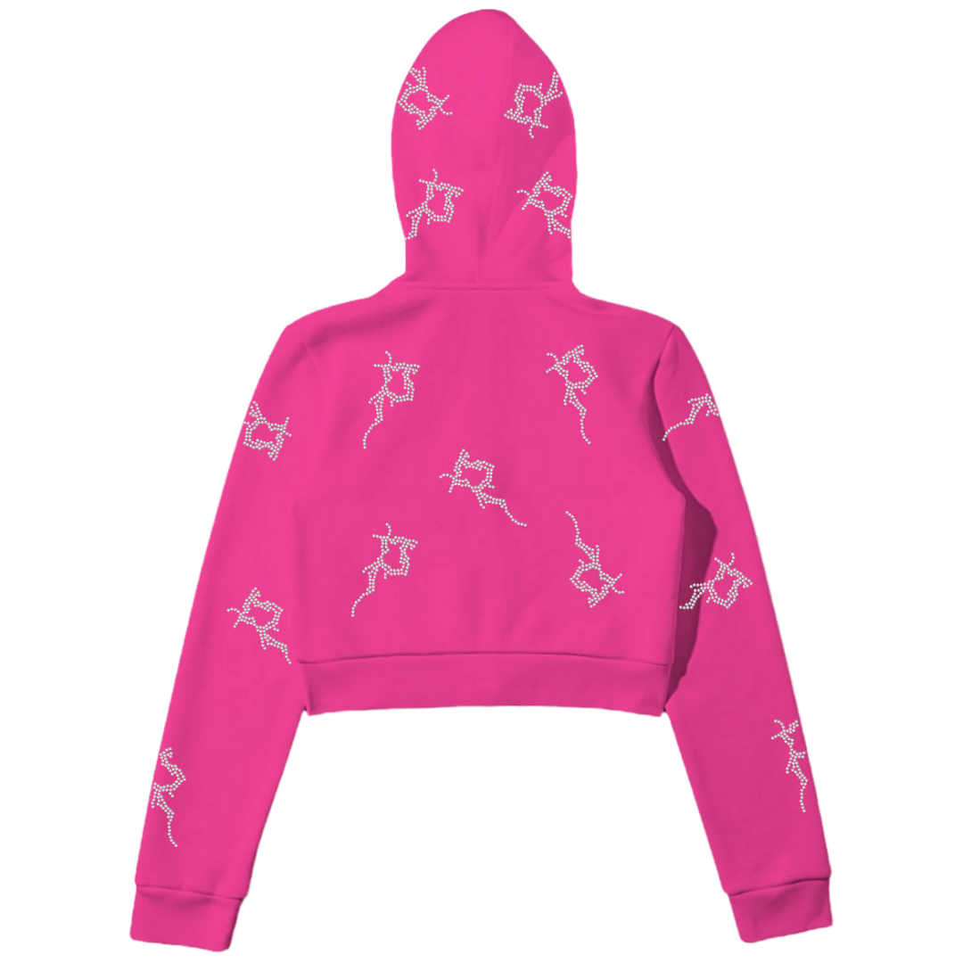 Pink Cropped P Full Zip