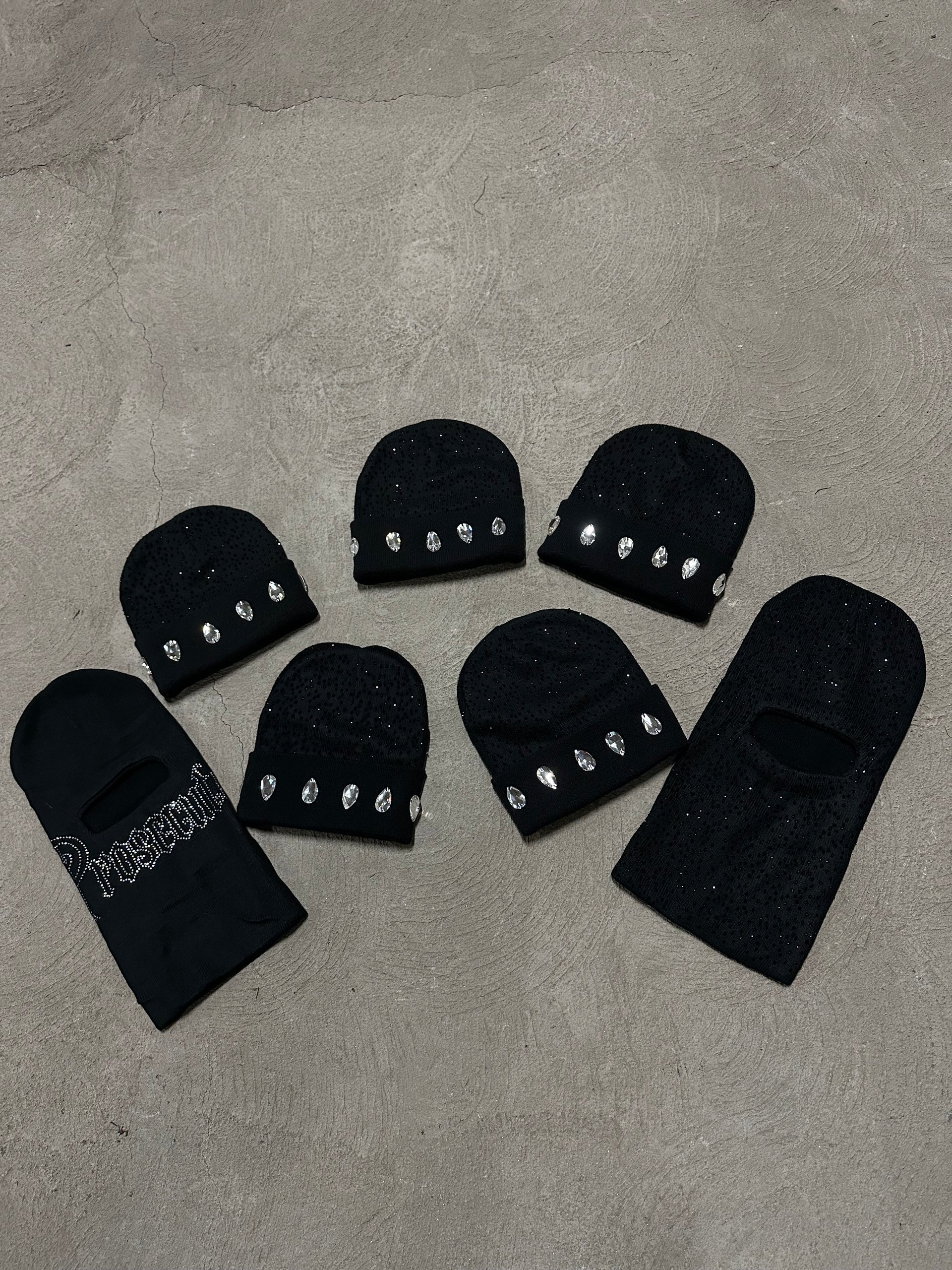 Crystal Teardrop Cuff Beanie