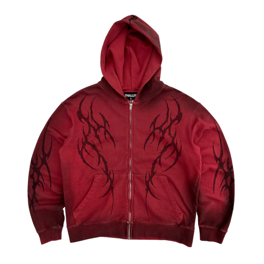 Red Transcend Zip Up Hoodie