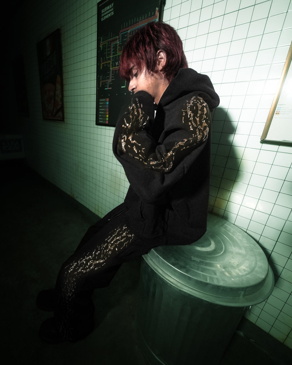 "LEOPARD" REVAMPED RHINESTONE SWEATPANTS