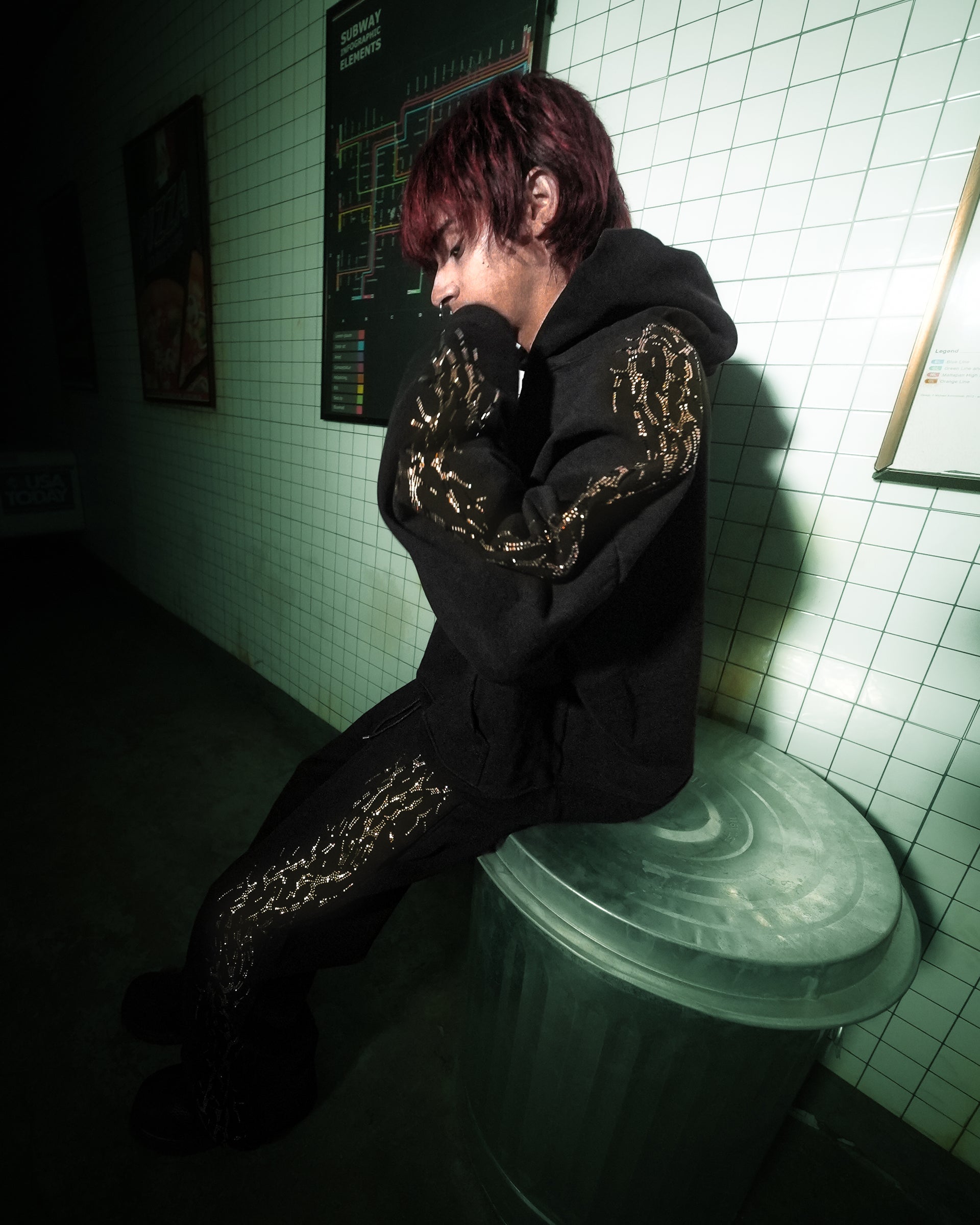 "LEOPARD" REVAMPED RHINESTONE HOODIE