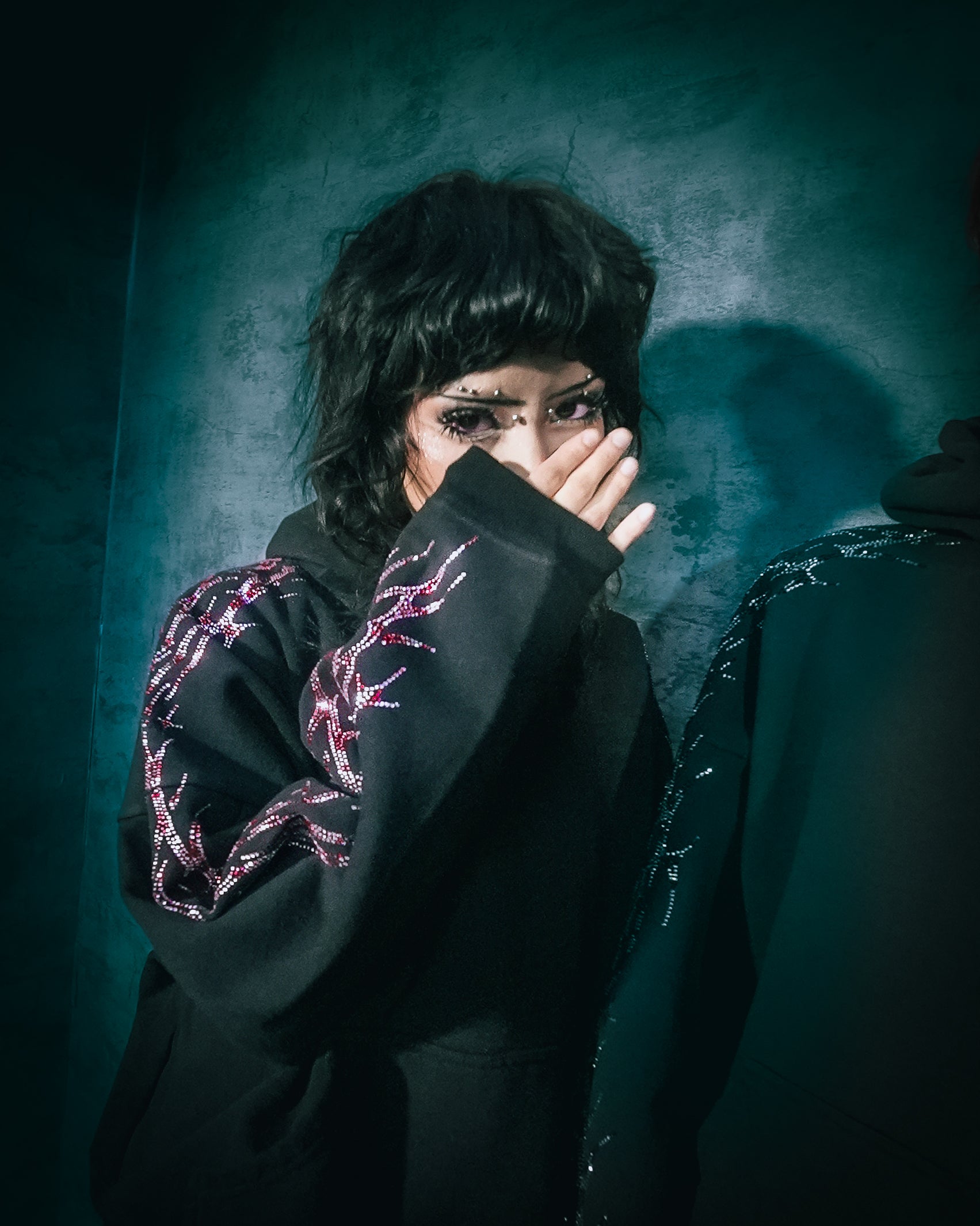 "PINK LEOPARD" REVAMPED RHINESTONE HOODIE