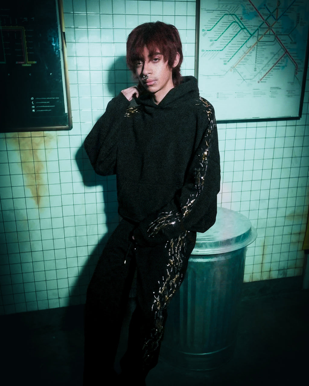 "LEOPARD" REVAMPED RHINESTONE SWEATPANTS