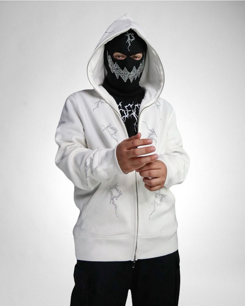 White P Full Zip- No Demon