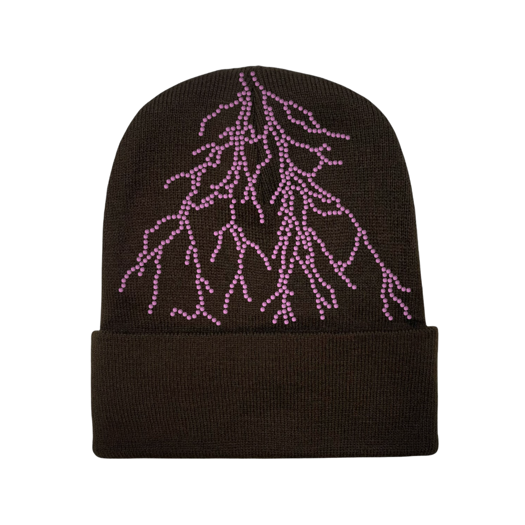Brown Lightning Beanie