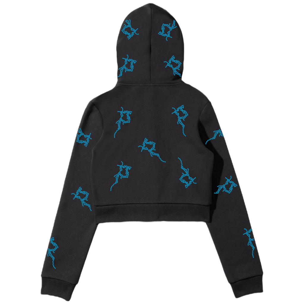 Black Cropped P Full Zip