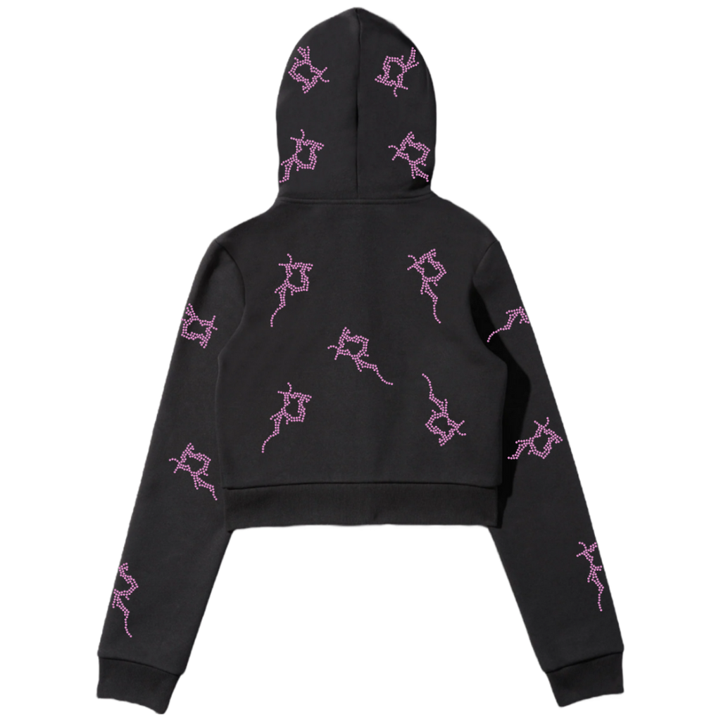 Black Cropped P Full Zip