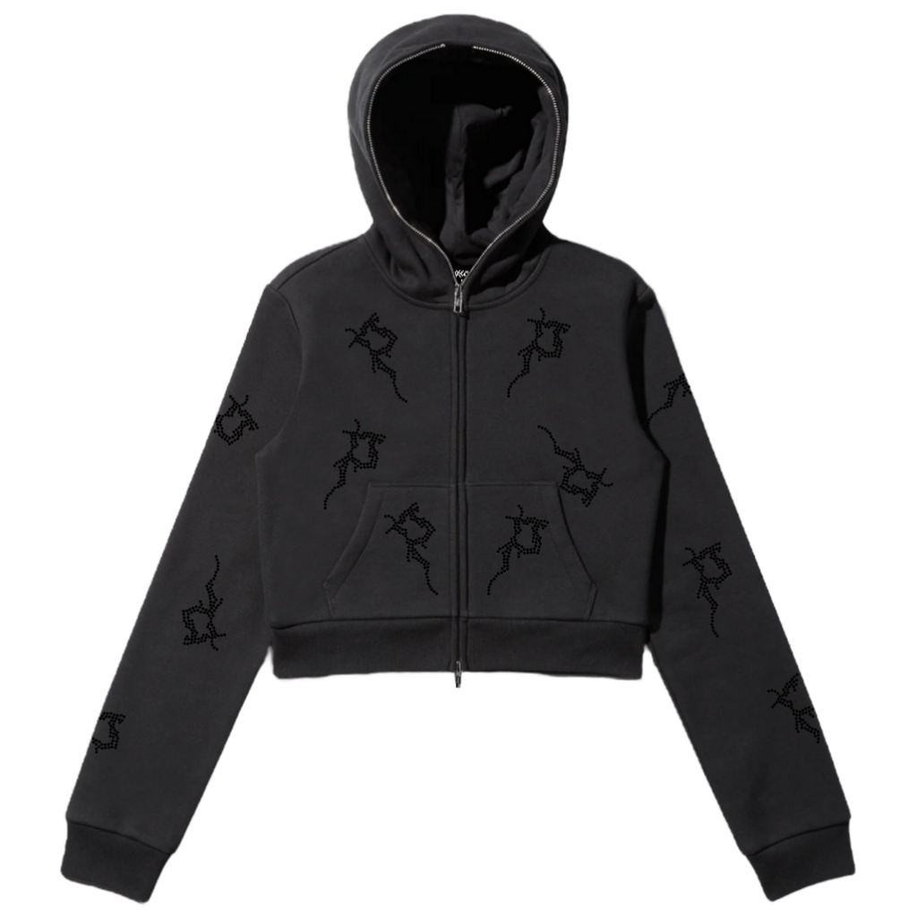 Black Cropped P Full Zip