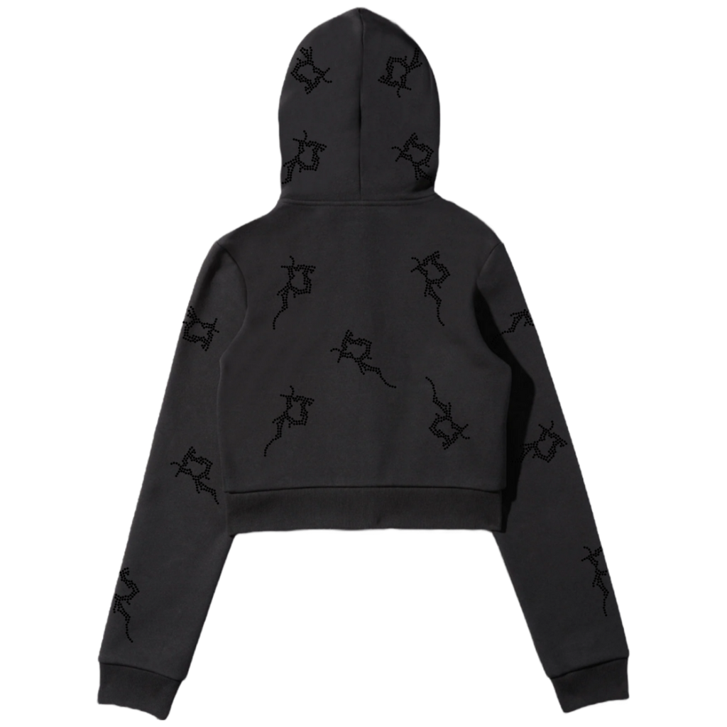Black Cropped P Full Zip