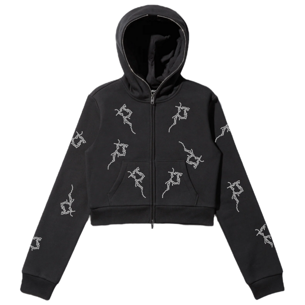 Black Cropped P Full Zip