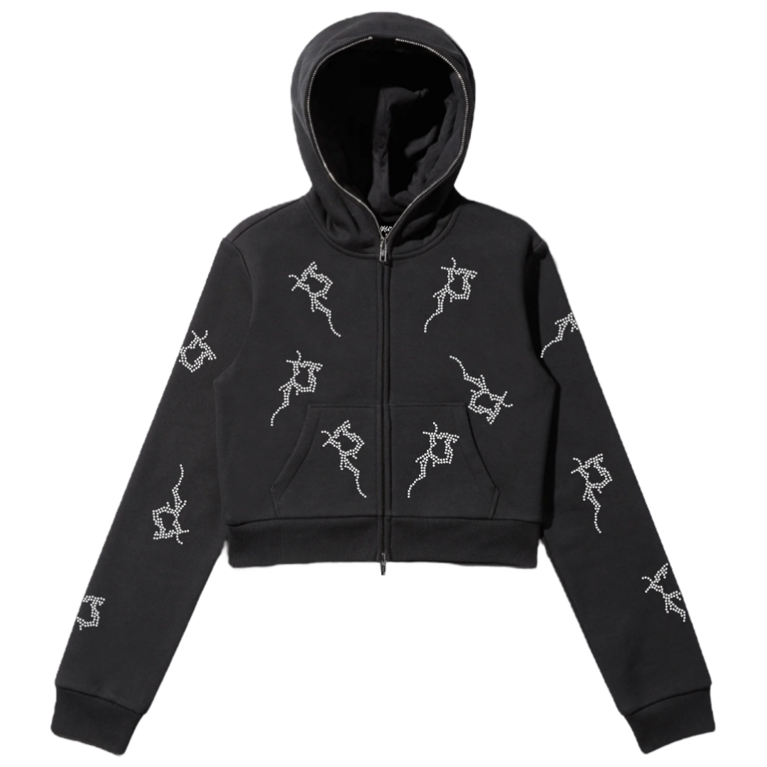 Black Cropped P Full Zip