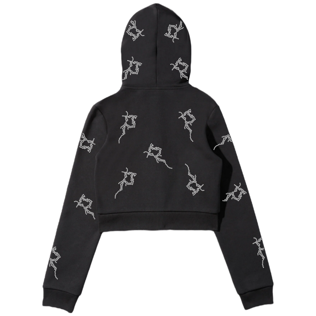 Black Cropped P Full Zip