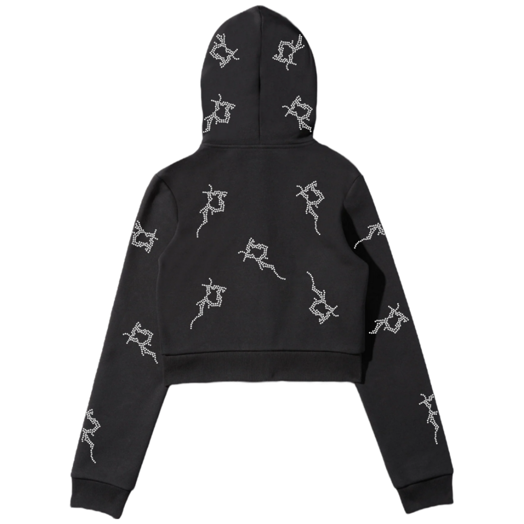 Black Cropped P Full Zip