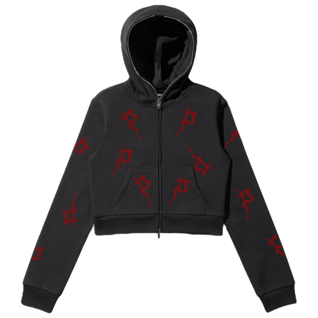 Black Cropped P Full Zip