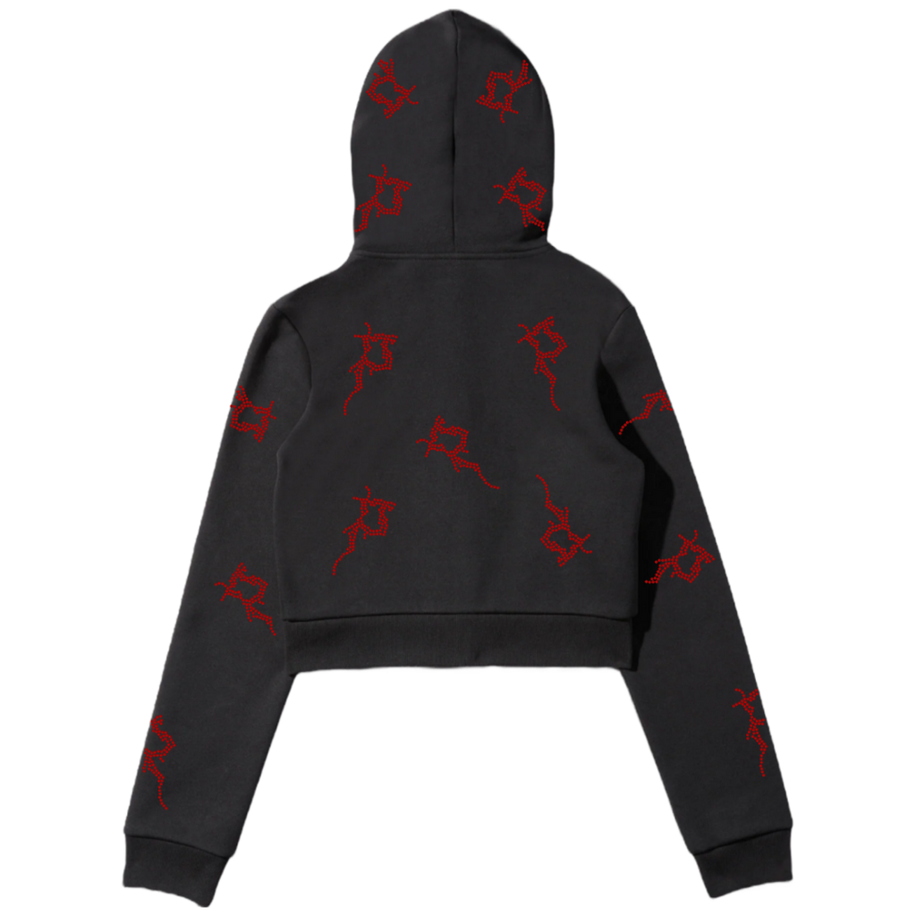 Black Cropped P Full Zip