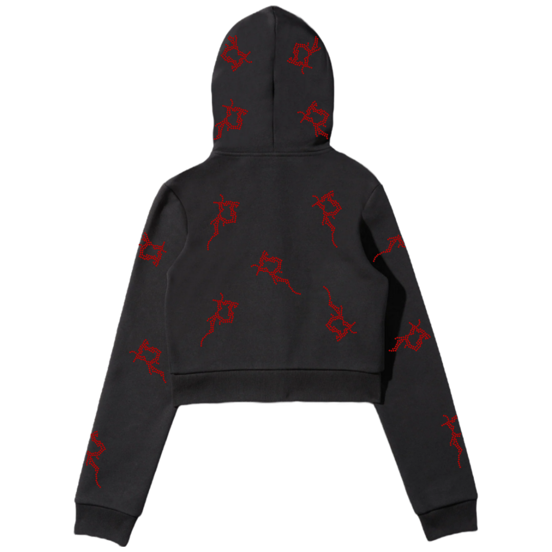 Black Cropped P Full Zip