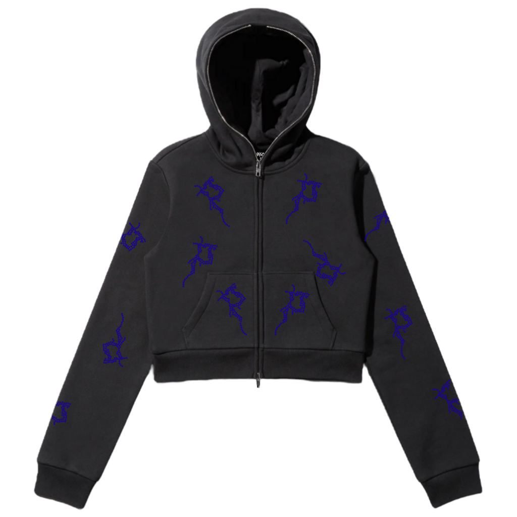Black Cropped P Full Zip