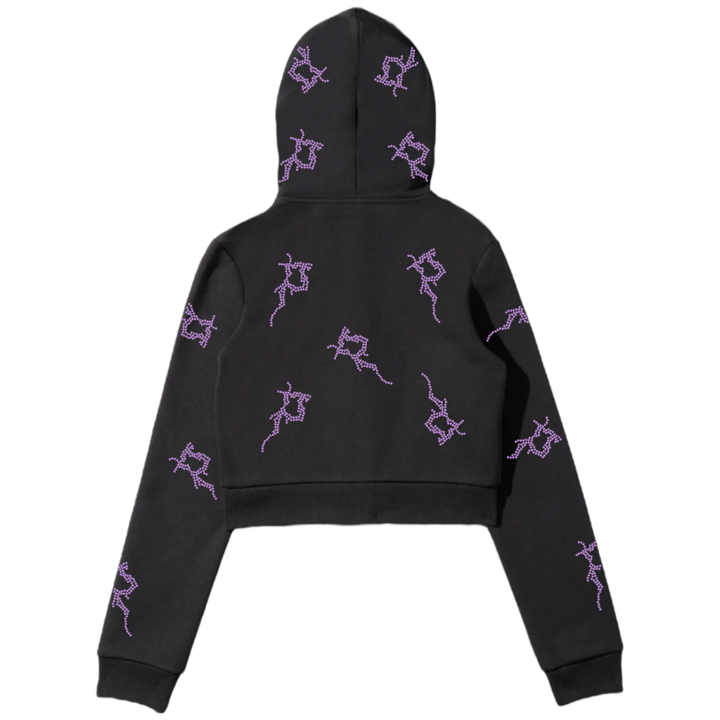 Black Cropped P Full Zip