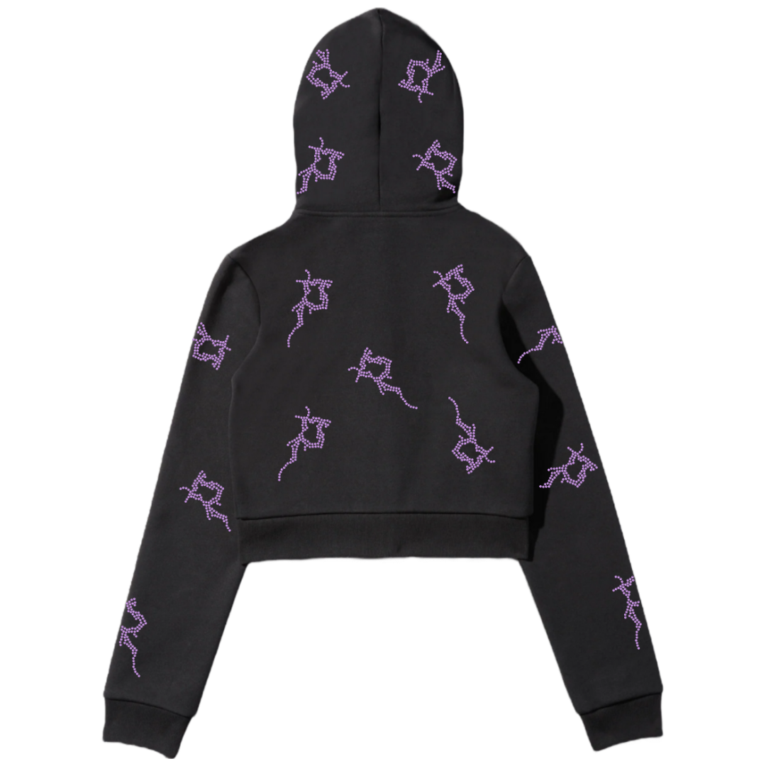 Black Cropped P Full Zip