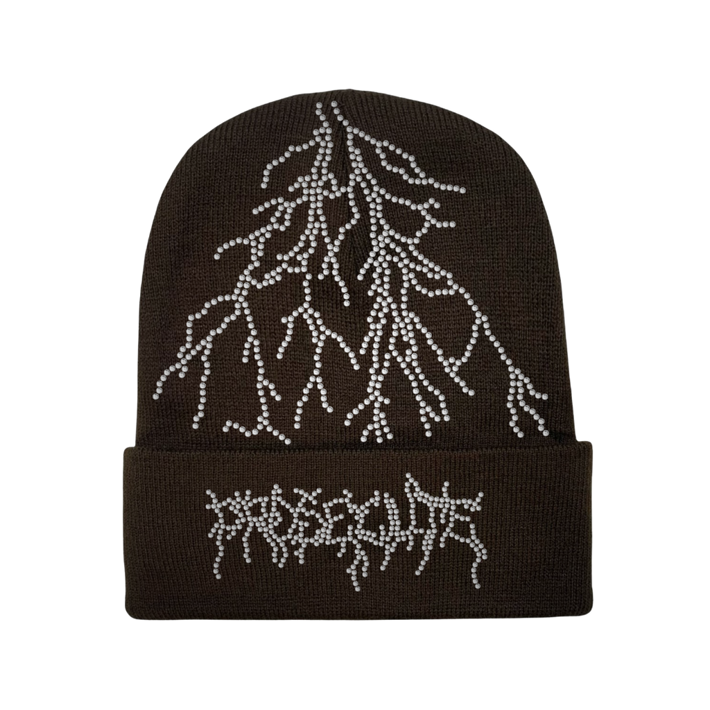 Brown Lightning Beanie