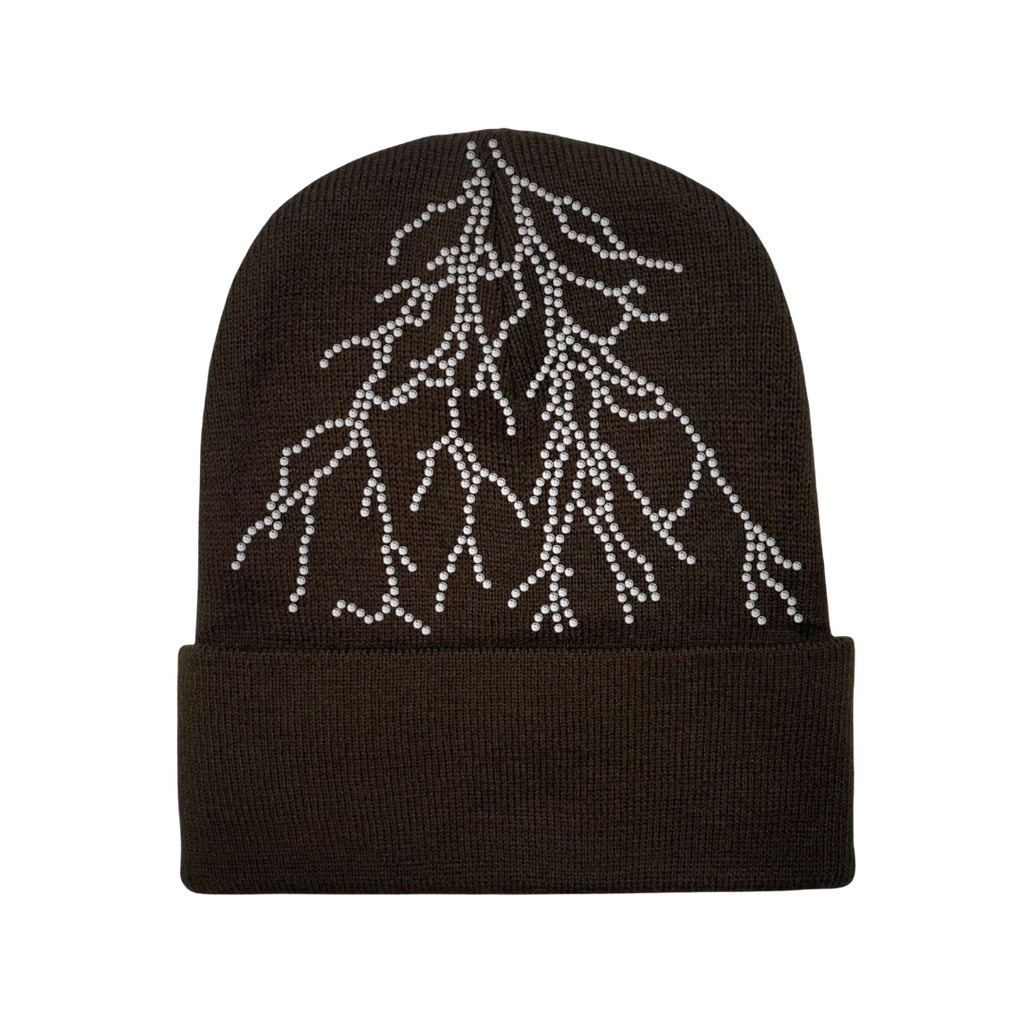 Brown Lightning Beanie