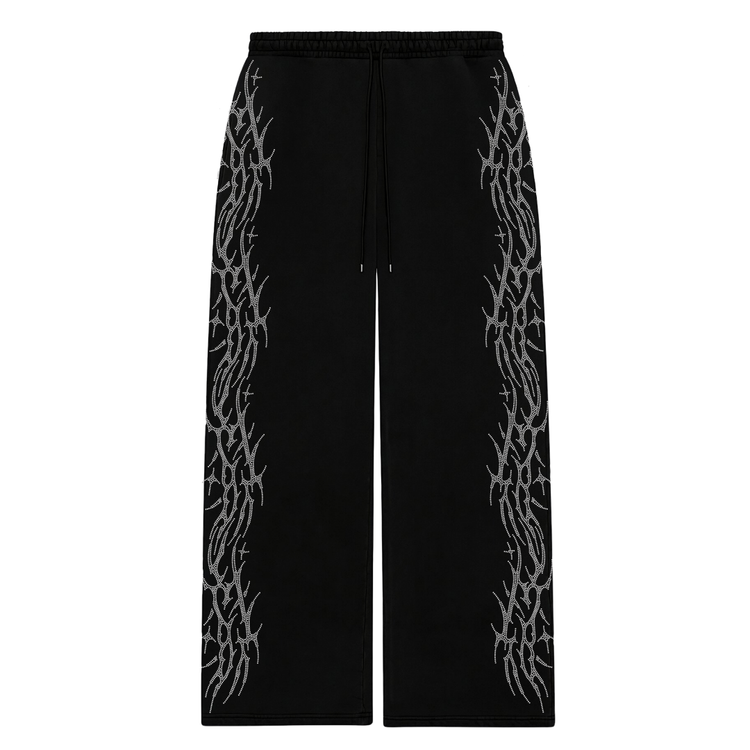 "CRYSTAL" REVAMPED RHINESTONE SWEATPANTS