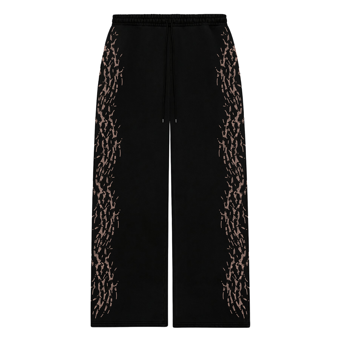 "LEOPARD" REVAMPED RHINESTONE SWEATPANTS