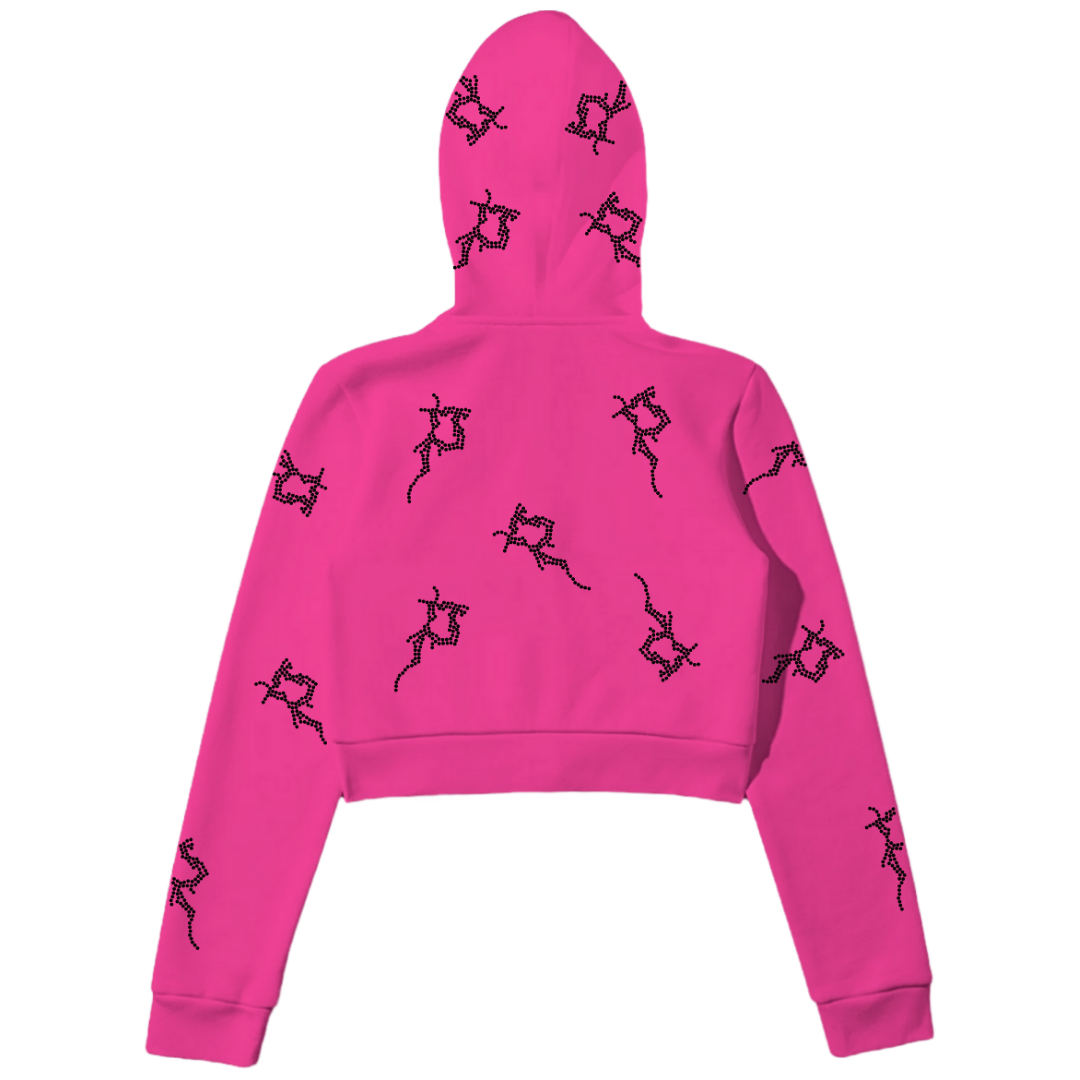 Pink Cropped P Full Zip