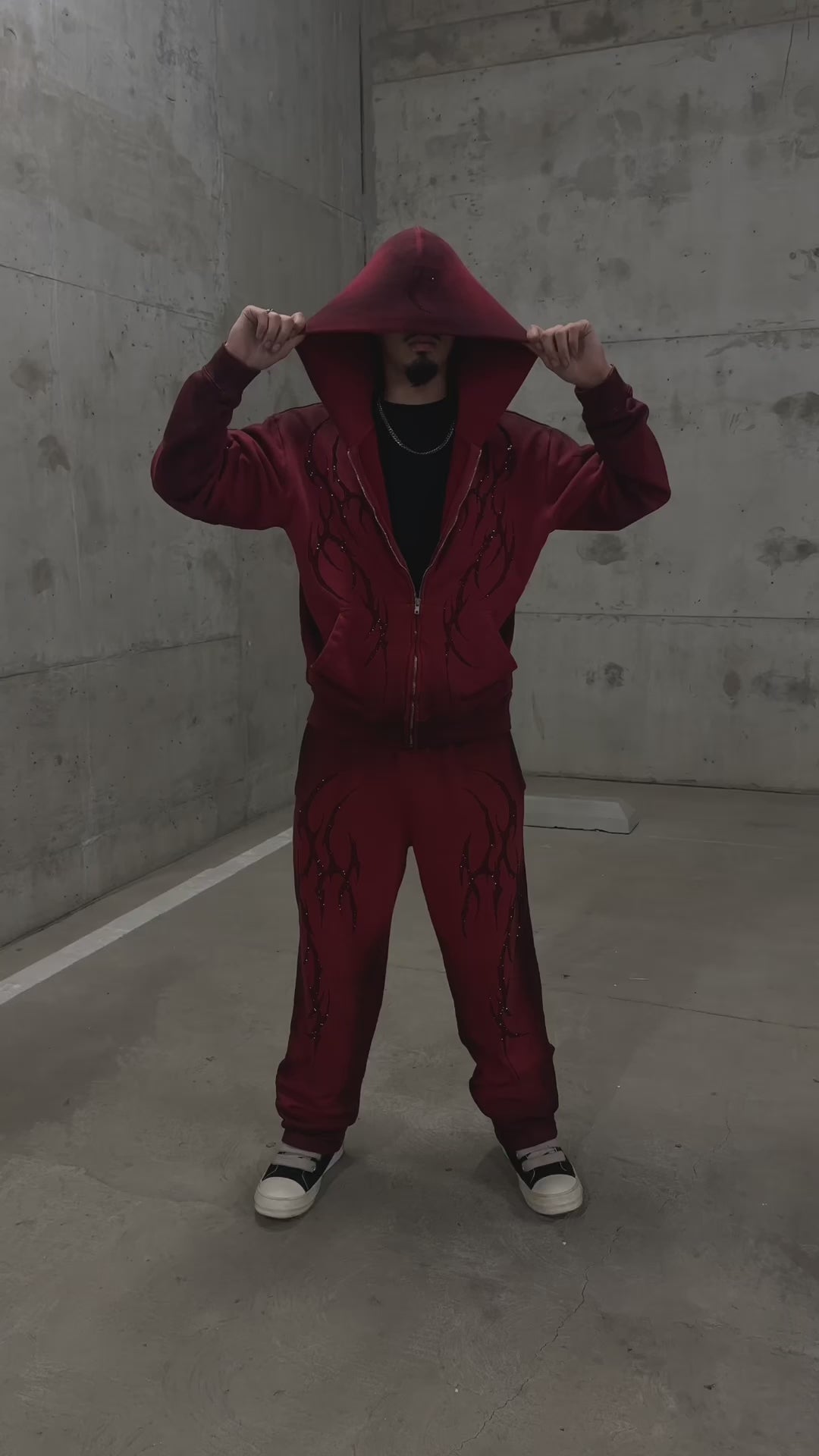 Red Transcend Zip Up Hoodie