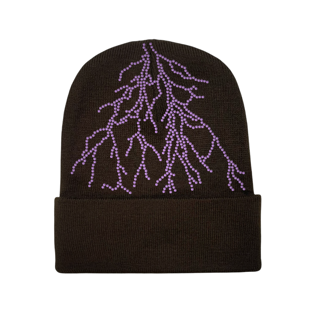 Brown Lightning Beanie