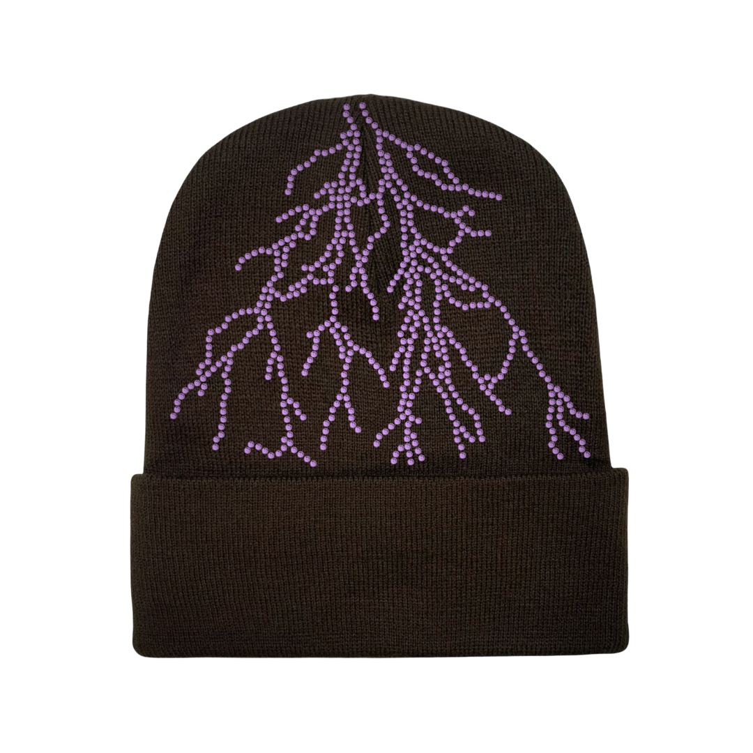 Brown Lightning Beanie