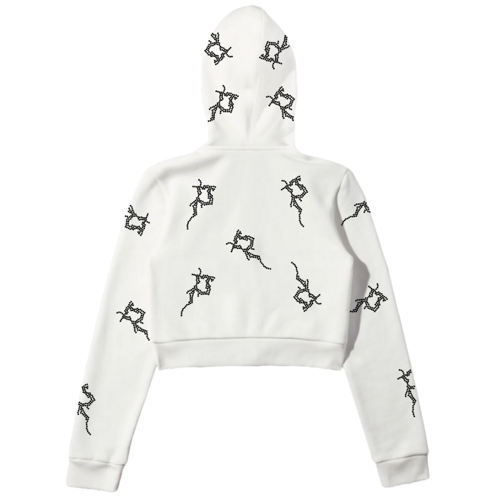 White Cropped P Full Zip