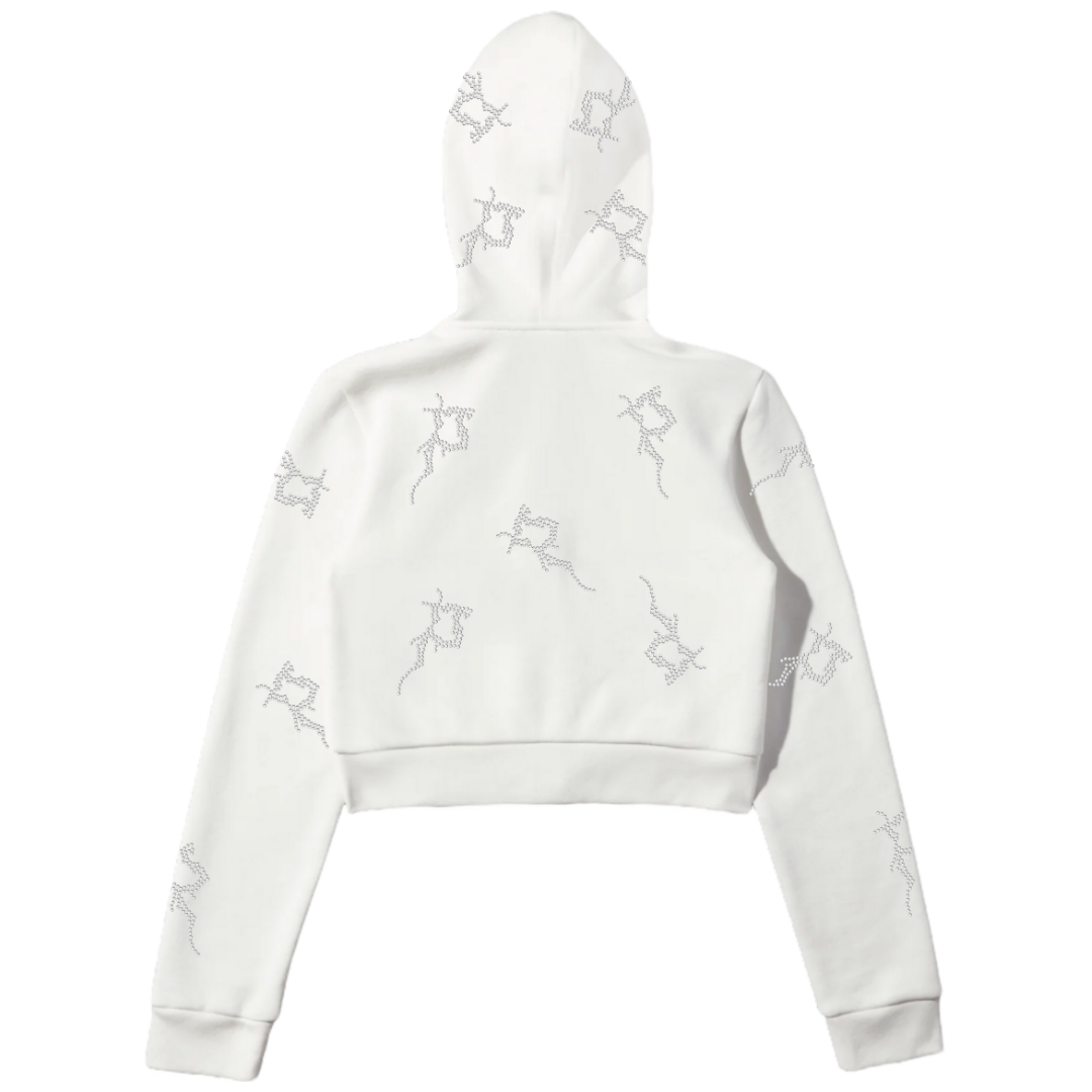 White Cropped P Full Zip
