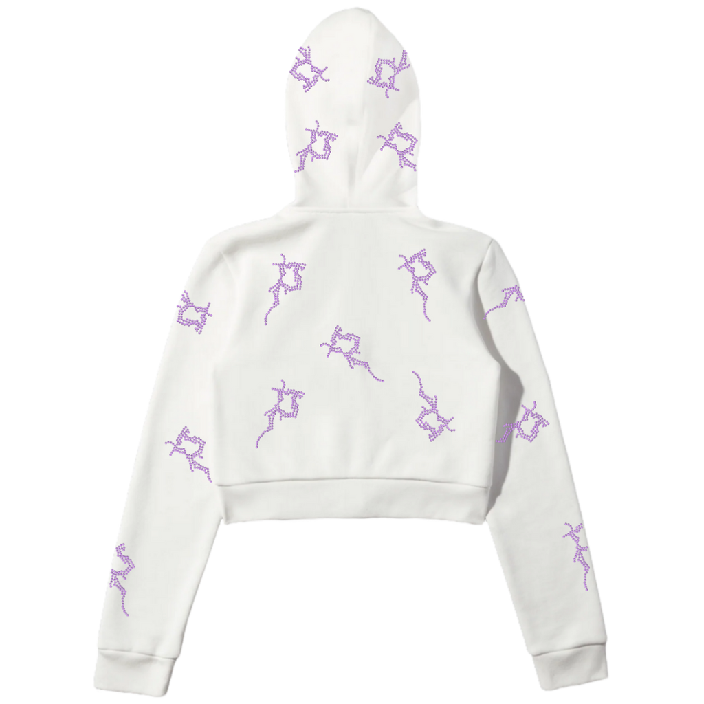 White Cropped P Full Zip